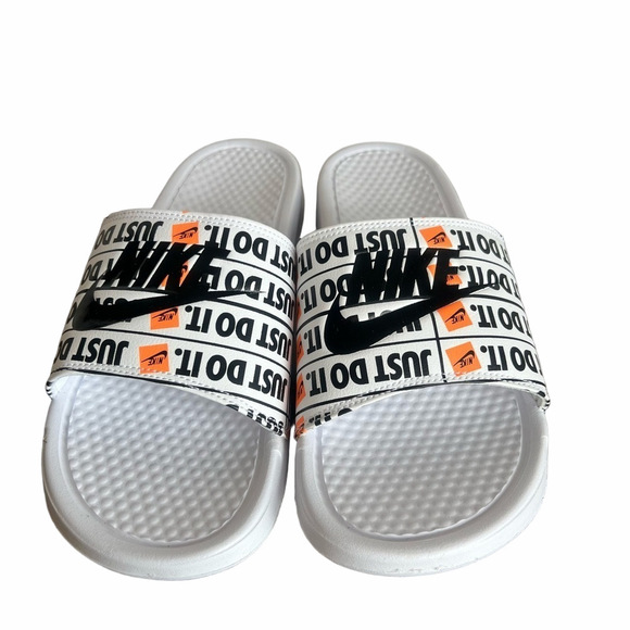 Nike Benassi JDI White Just Do It Printed Men\'s Slide Size 12 #B1531 main image 5
